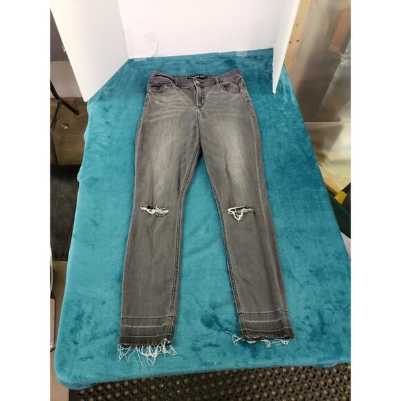 Express Jeans Sz 8 Womens Black Ankle Legging Ladies Stretch Denim Pants - Picture 1 of 10